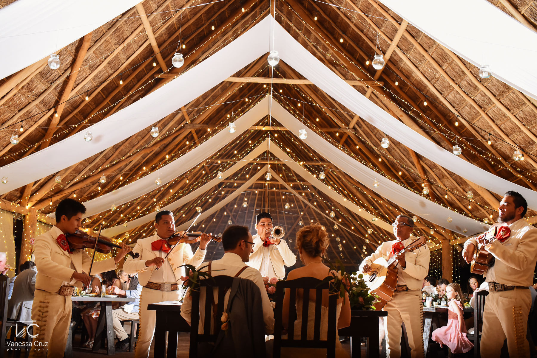 Mexican mariachi singing bride and groom playa del carmen destination wedding