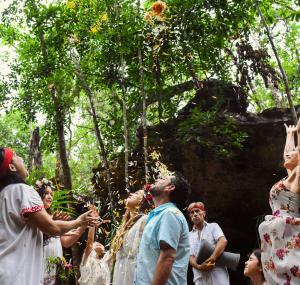 Cenote Vow Renewal Mayan Ceremony Riviera Maya Mexico