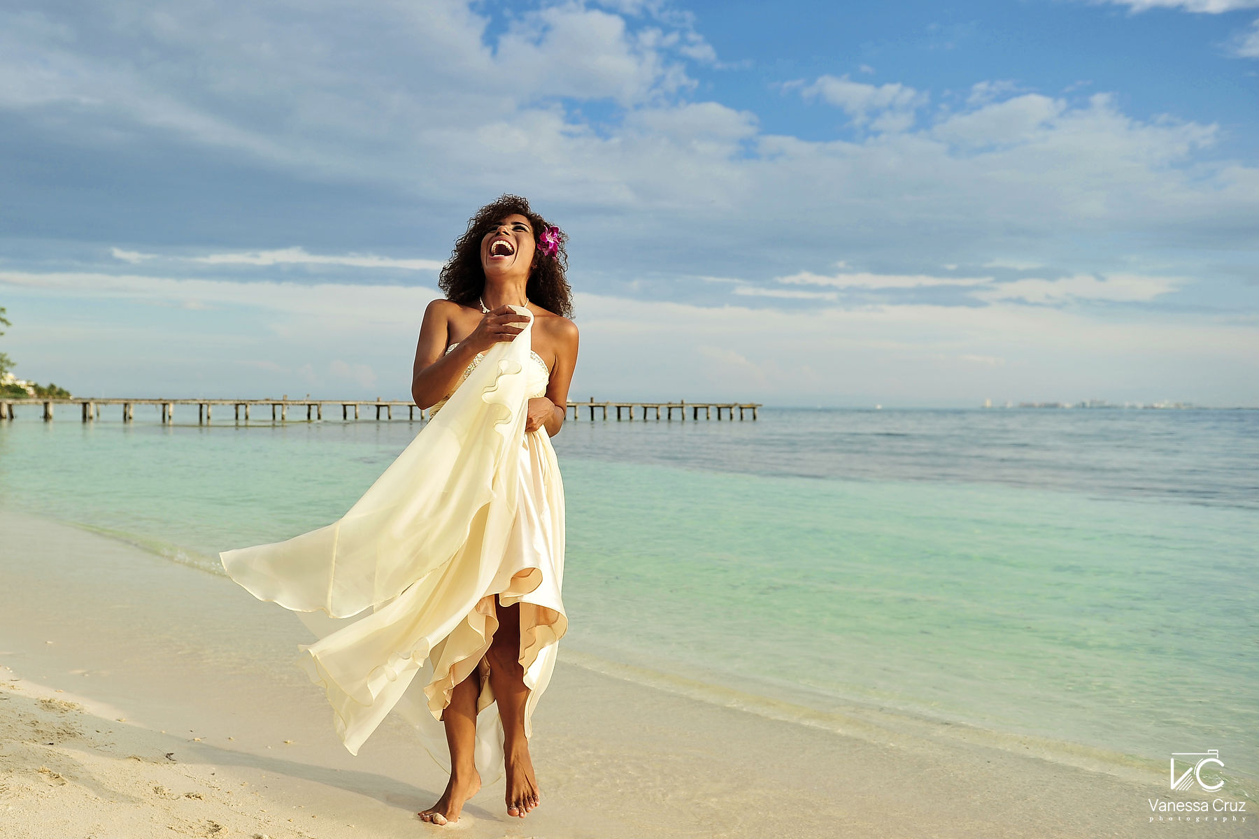 Bride emotive Portrait Destination Wedding Isla Mujeres Mexico