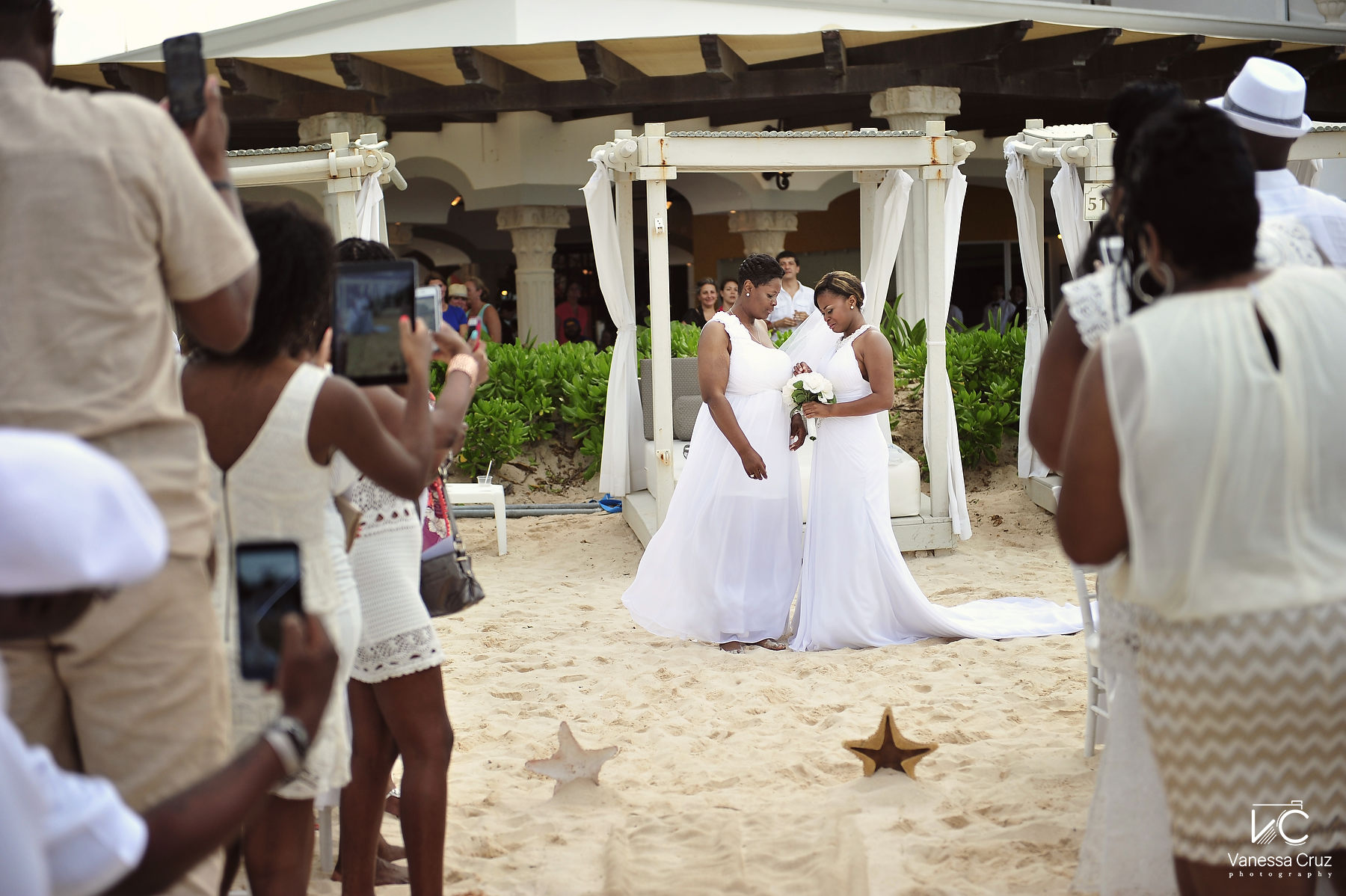 Emotional Mother giving away bride  Royal Playa del Carmen Mexico