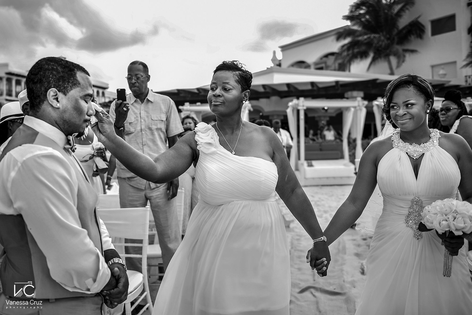 Emotional First look Wedding Royal Playa del Carmen Mexico