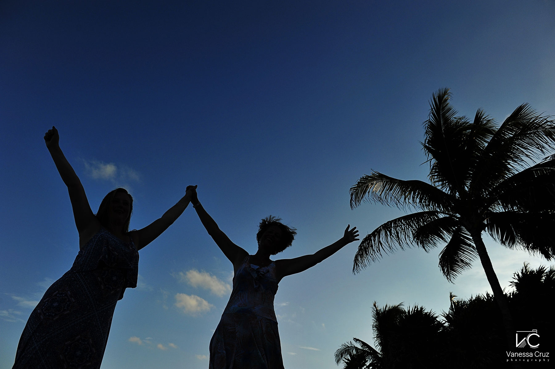 Mom and daughter silhouette Club Med Cancun Mexico