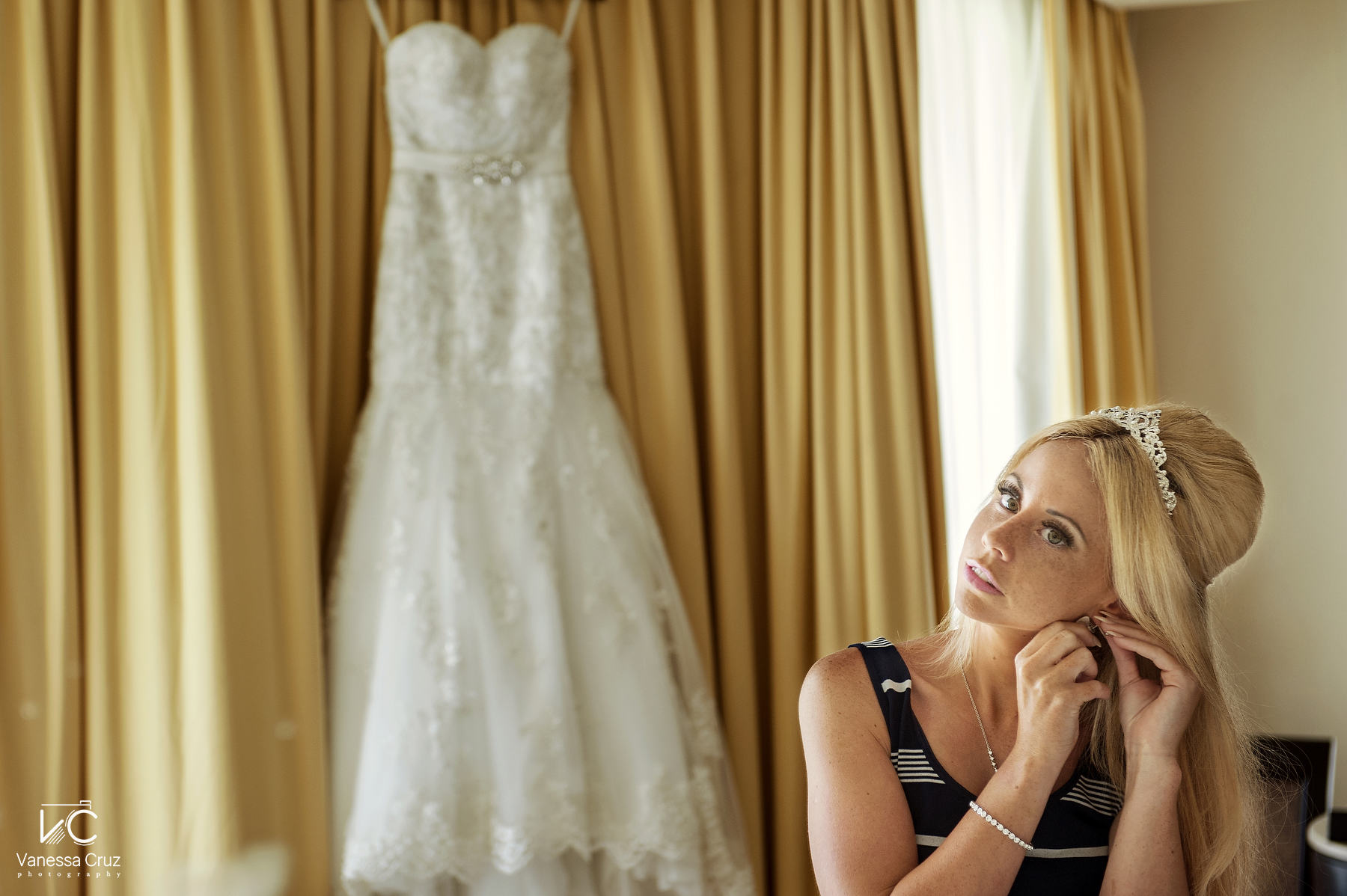 Bride getting ready Moon Palace Cancun Mexico