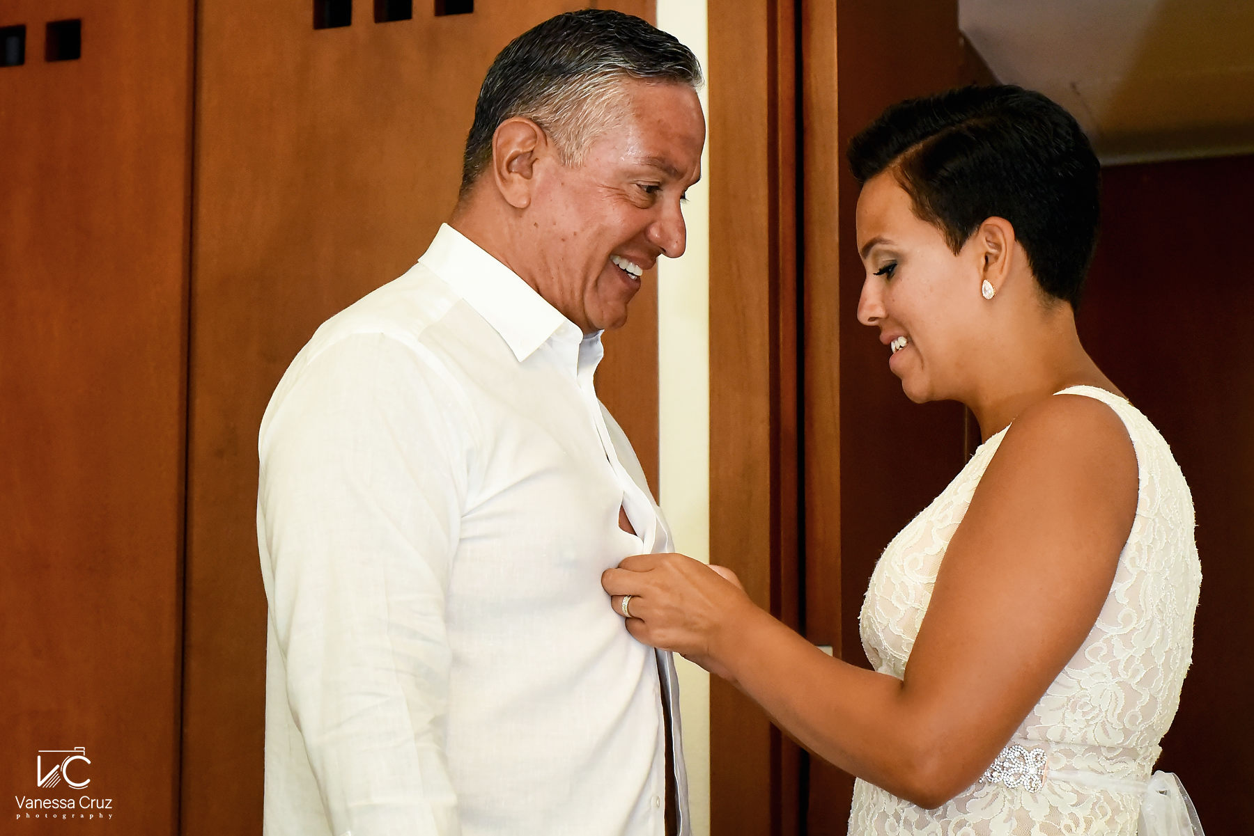 Getting ready together Bride and Groom Vidanta Mayan Palace Riviera Maya Mexico