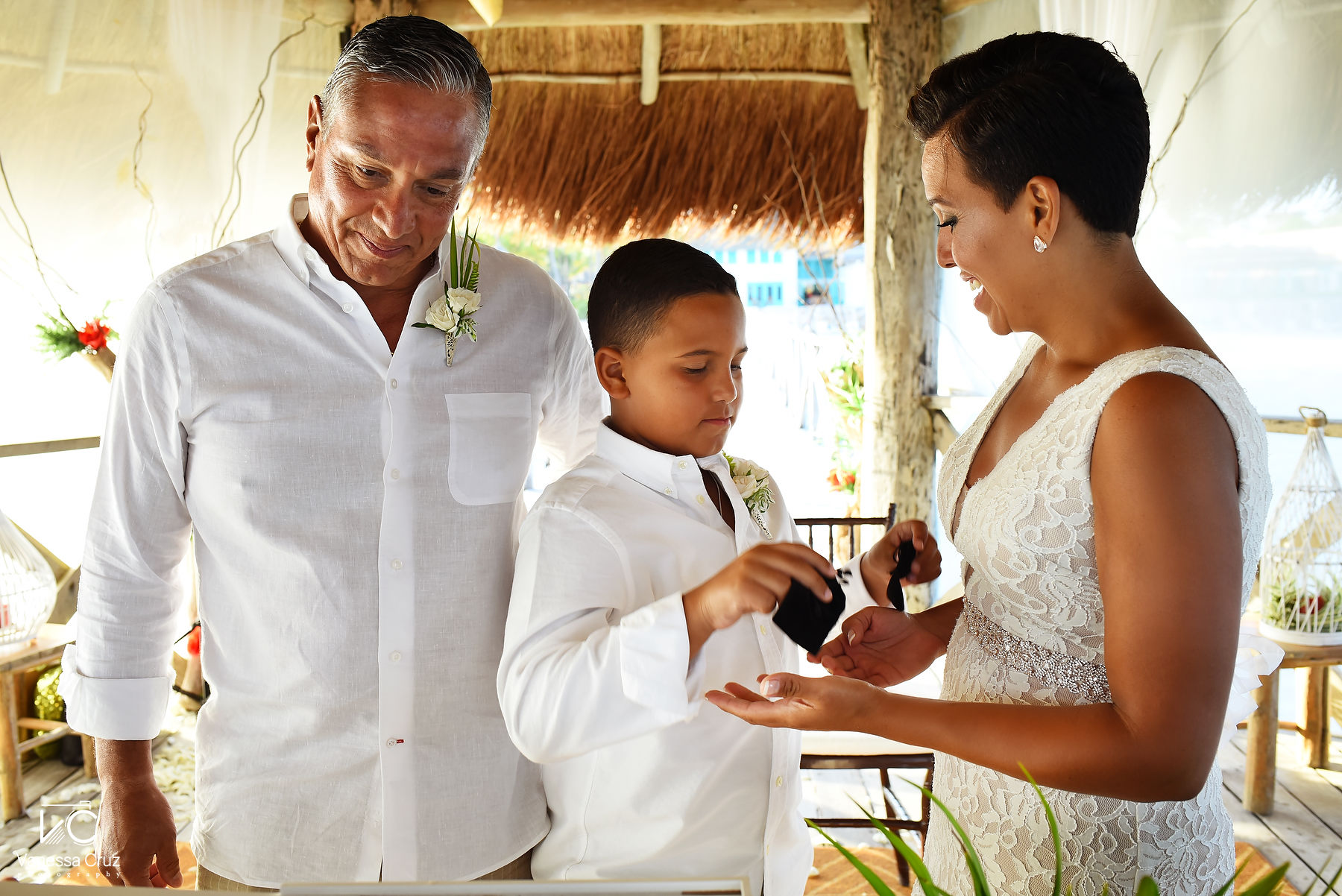 Son delivering Wedding Rings Vidanta Mayan Palace Riviera Maya Mexico