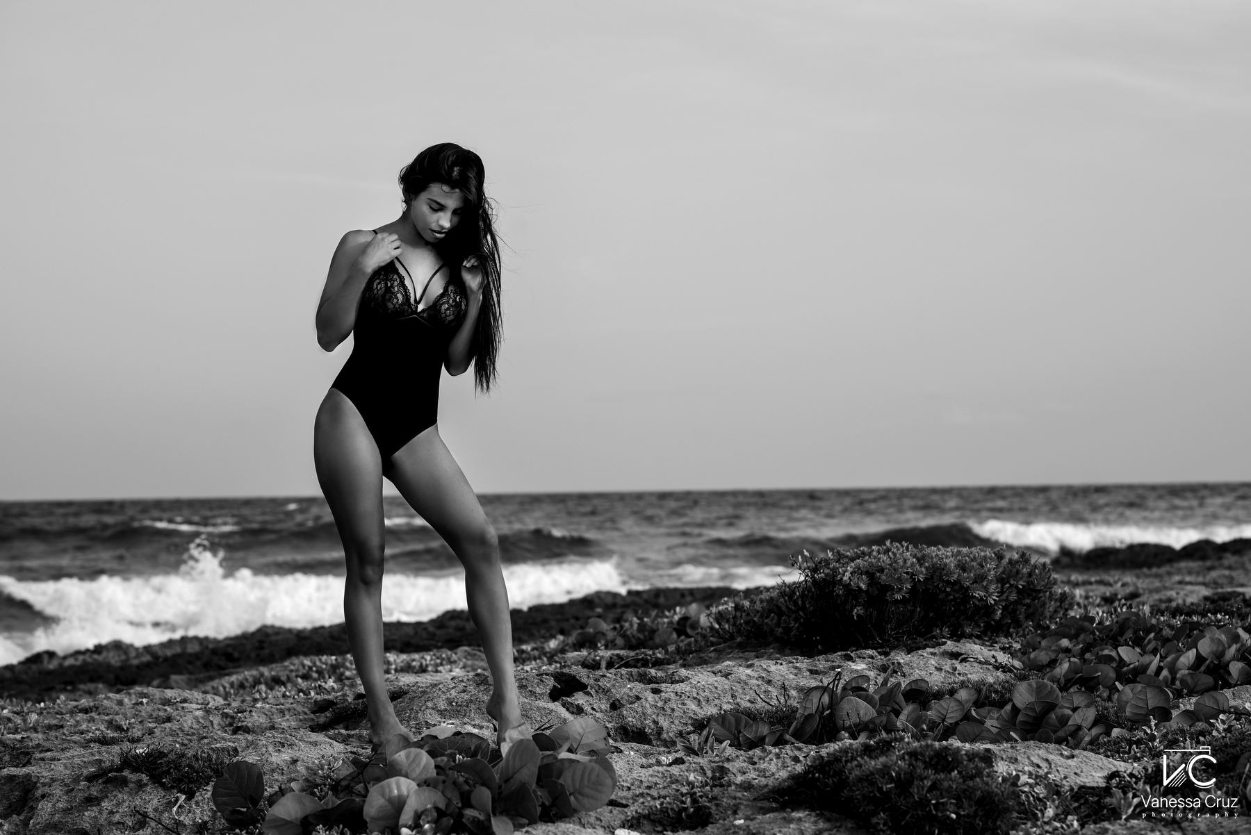 Black and white boudoir photography