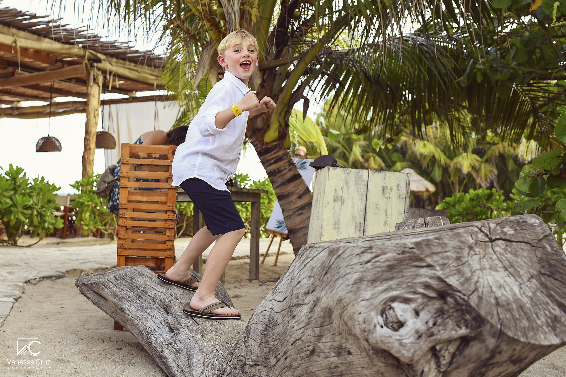 Kid having fun at wedding  Blue Venado Riviera Maya