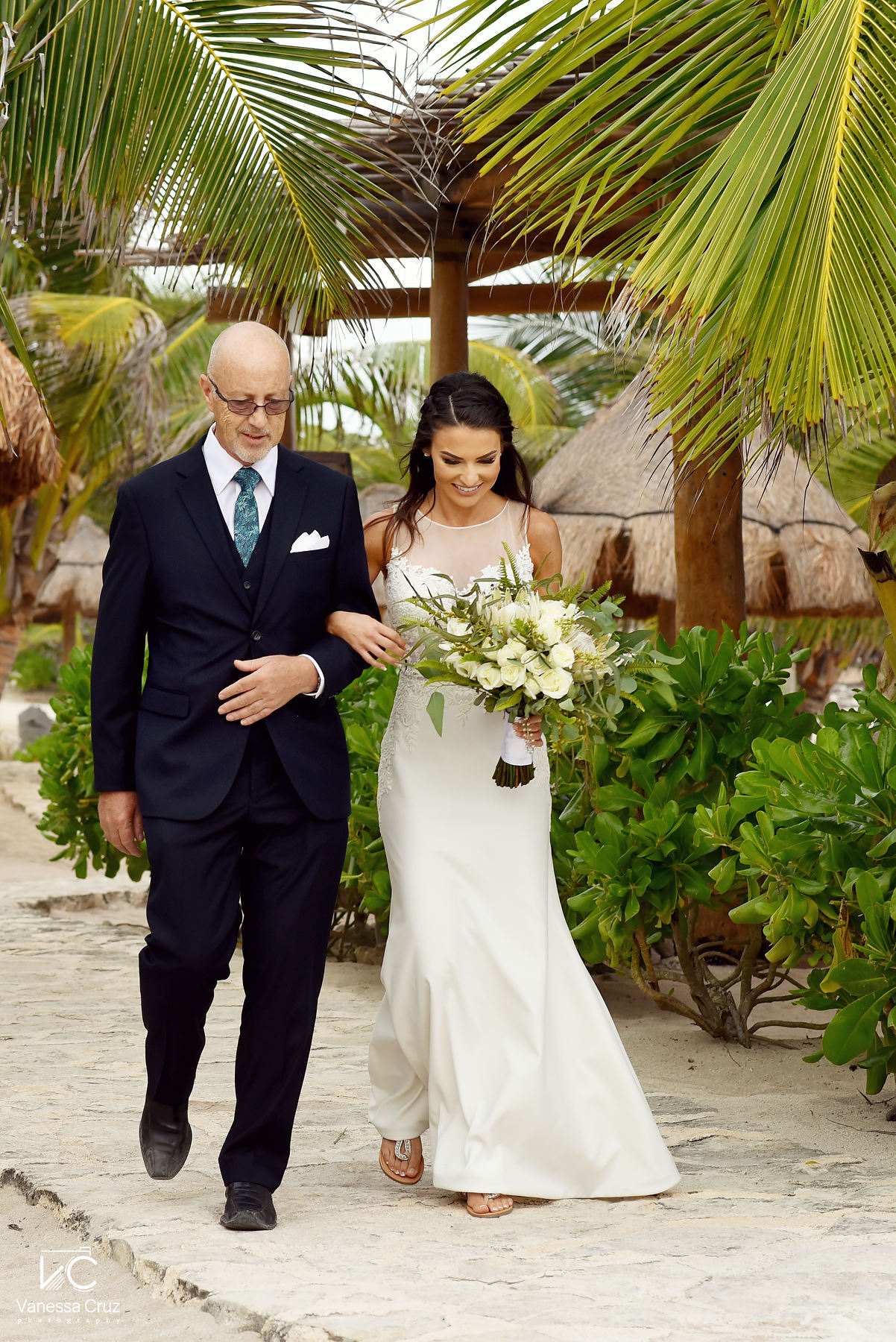 Bride entrance Blue Venado Wedding Riviera Maya