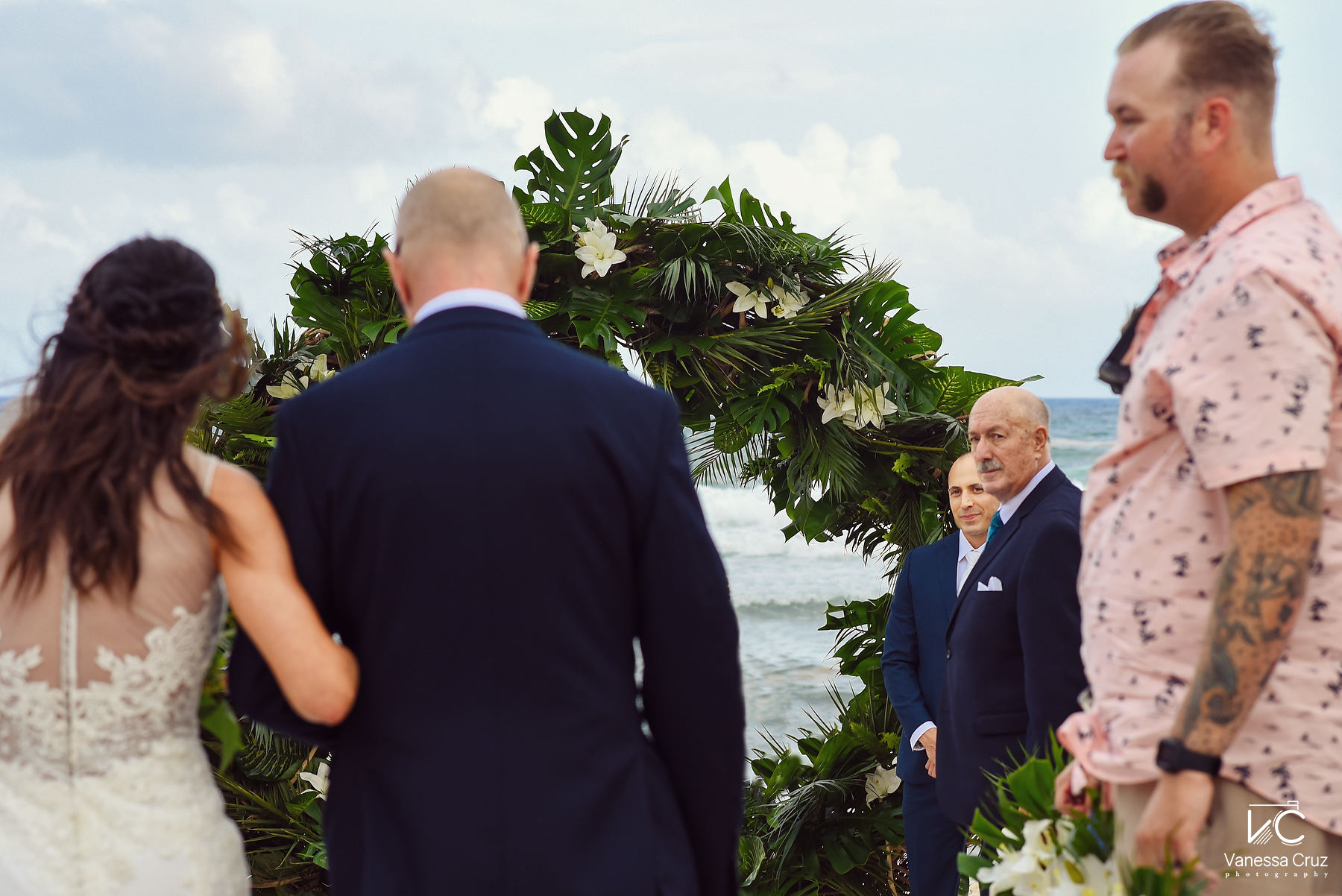 Wedding ceremony first look Blue Venado Riviera Maya