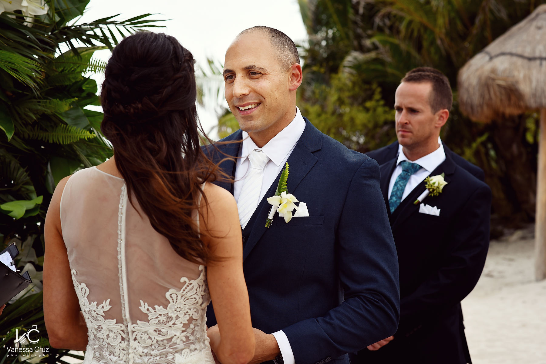 Groom wedding vows Blue Venado Wedding