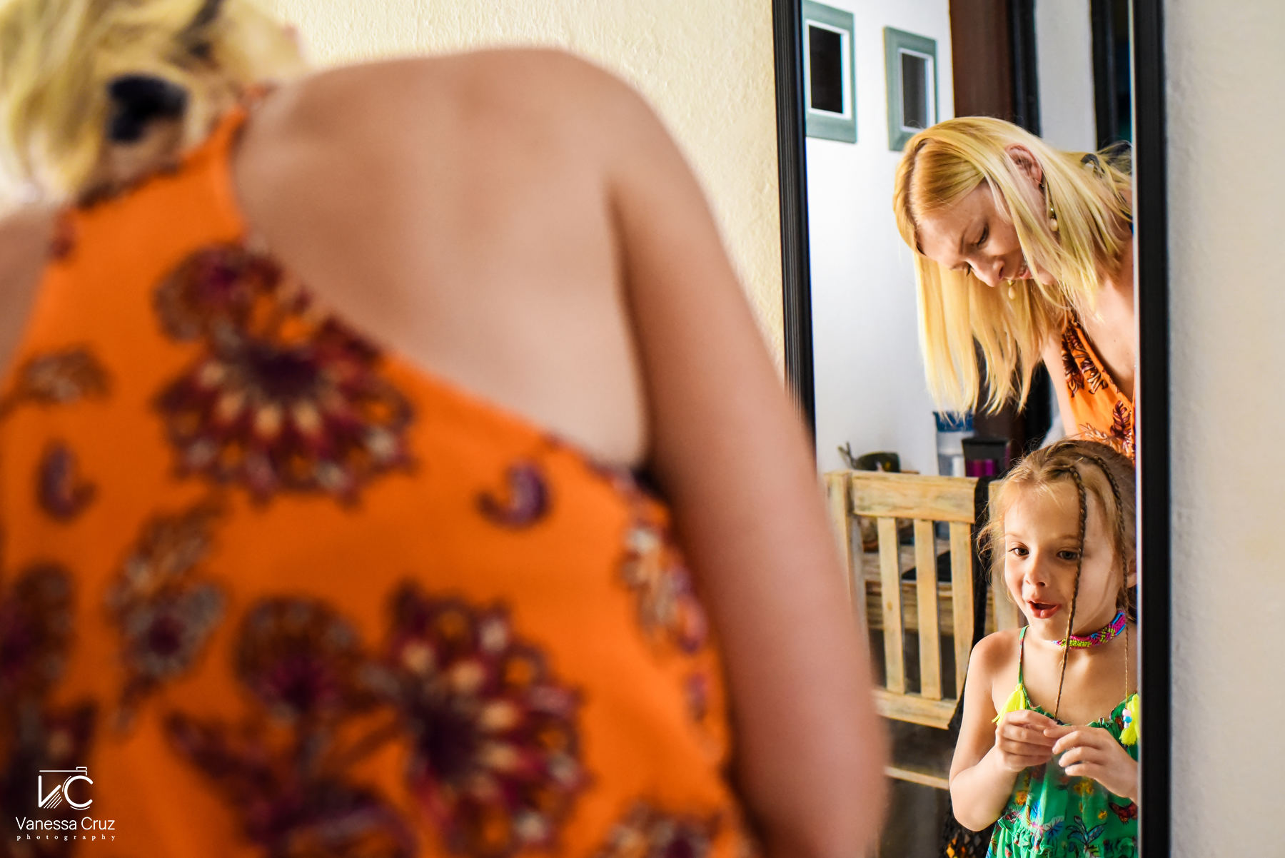 Mom and daughter getting ready  Playacar Playa del Carmen Mexico