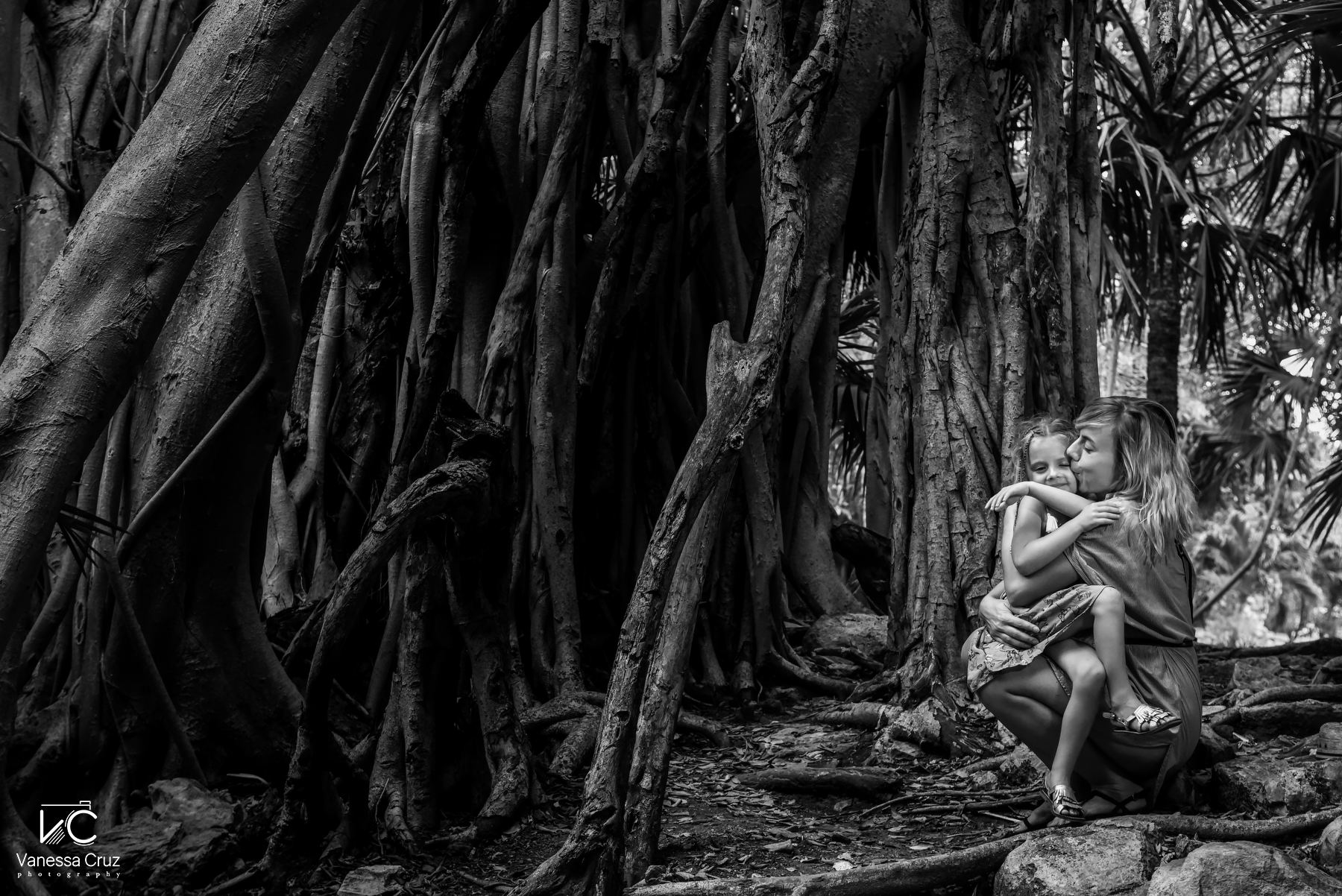 black and white portrait photography Playa del Carmen Mexico