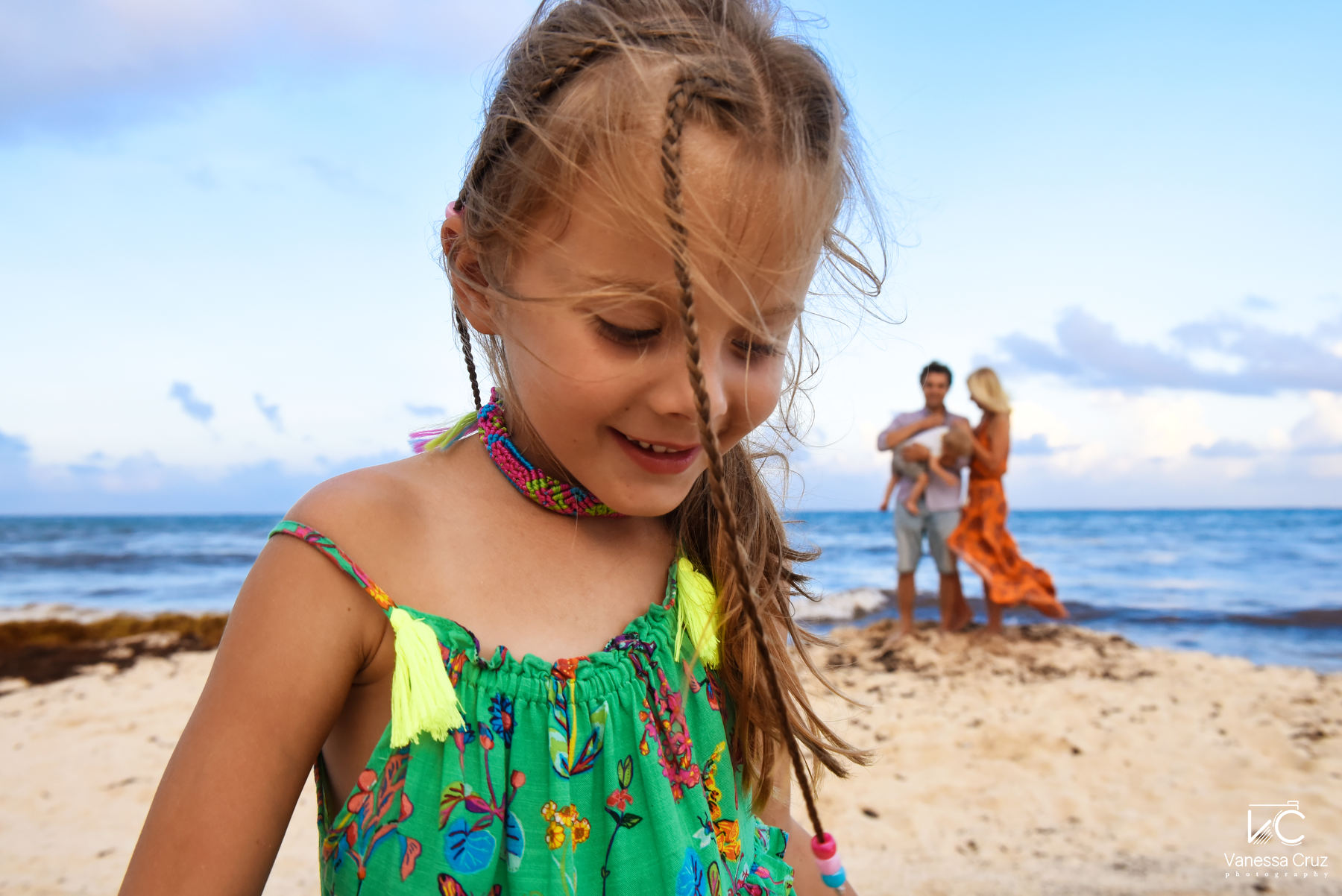 beach family portraits Playa del Carmen Mexico