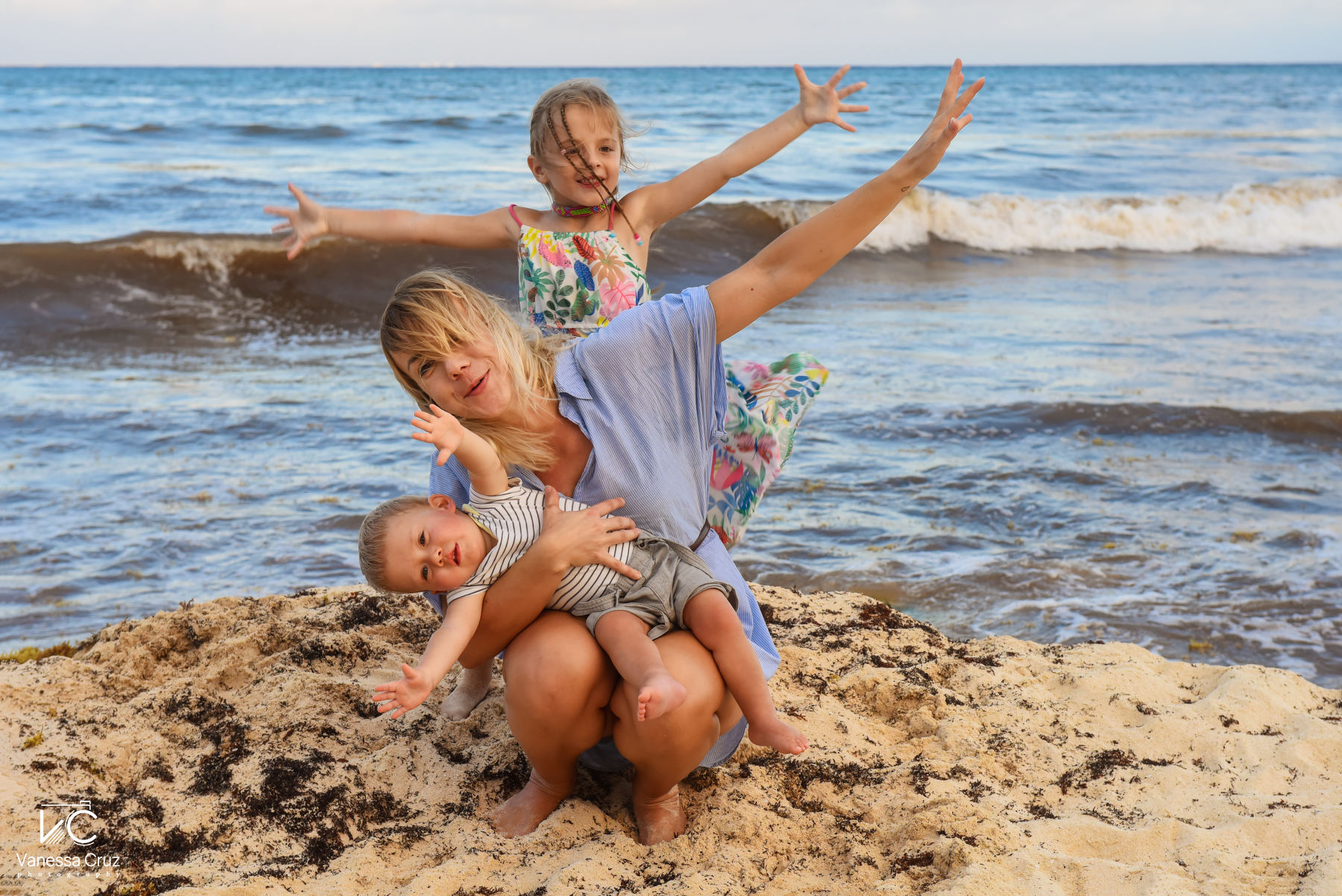 beach family photography Playa del Carmen Mexico