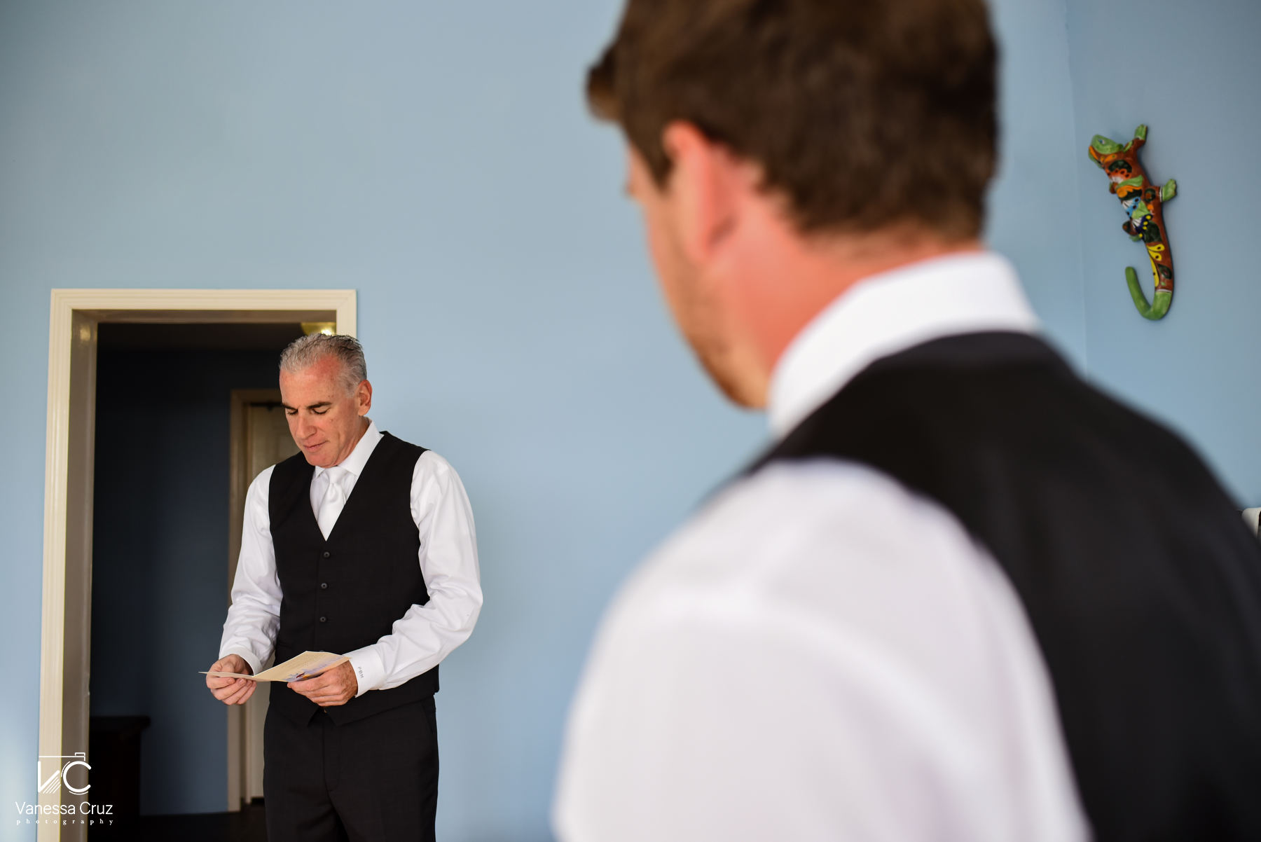 Groom getting ready Cozumel Wedding Mexico