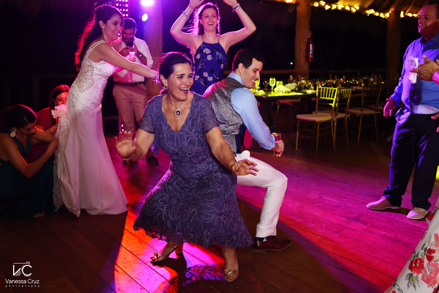 Groom and mom party time destination wedding Playa del Carmen Mexico