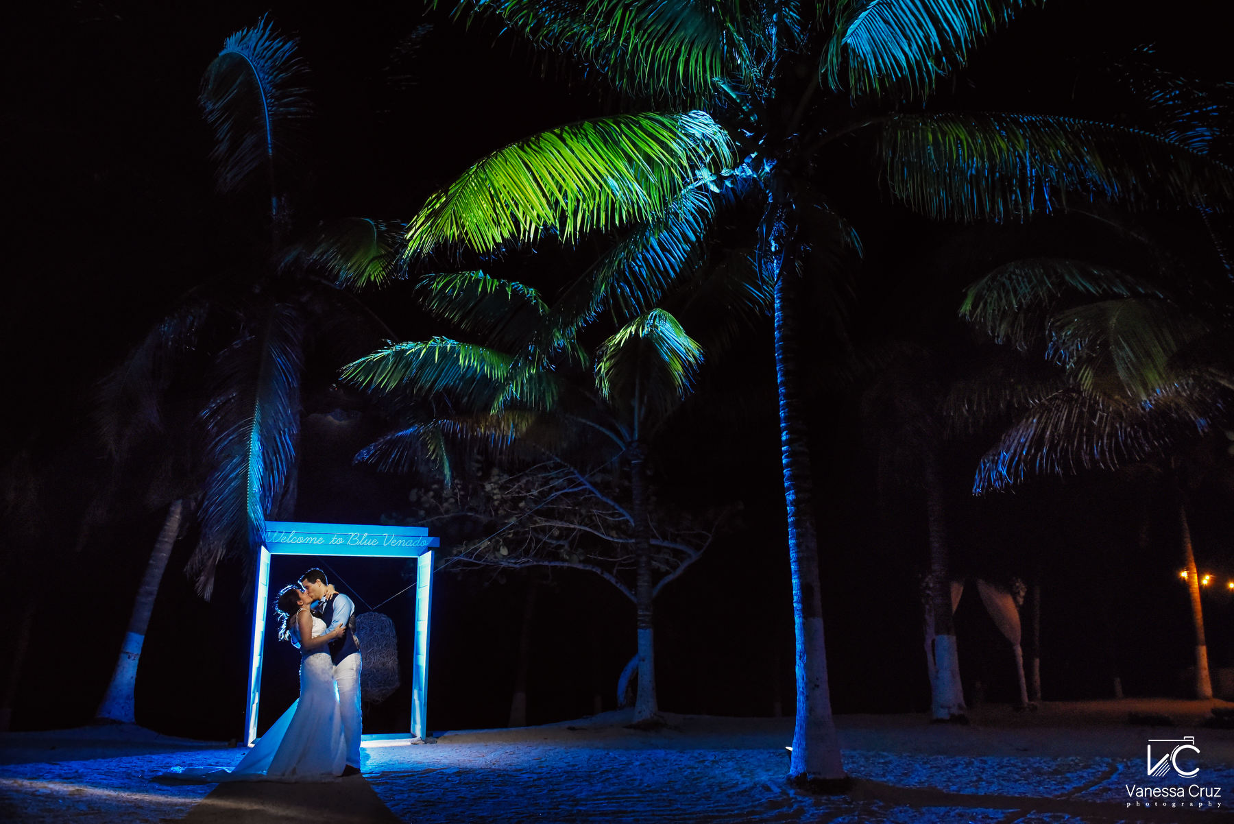 Wedding Portrait Blue doors Private Venue Blue Venado Wedding Playa del Carmen Mexico