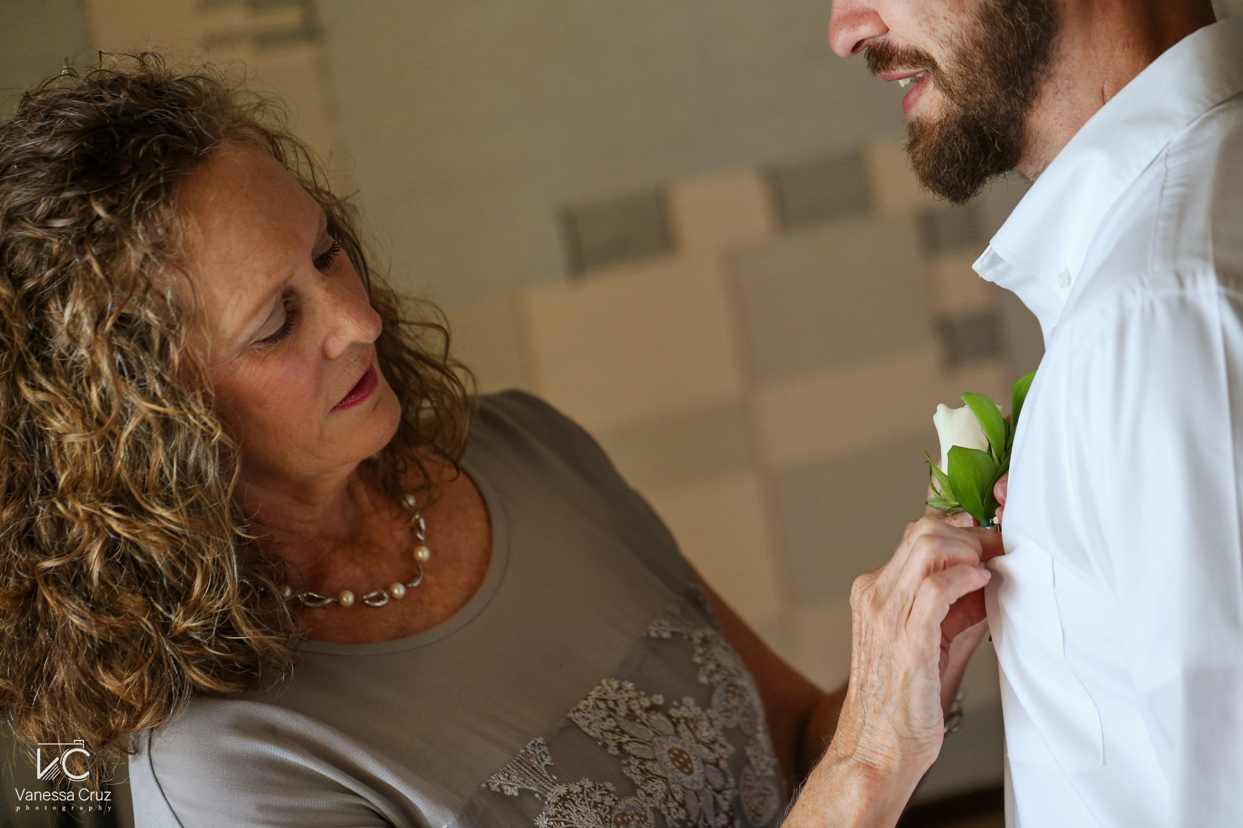 mom and groom moment Destination Wedding Hyatt Ziva Cancun Mexico