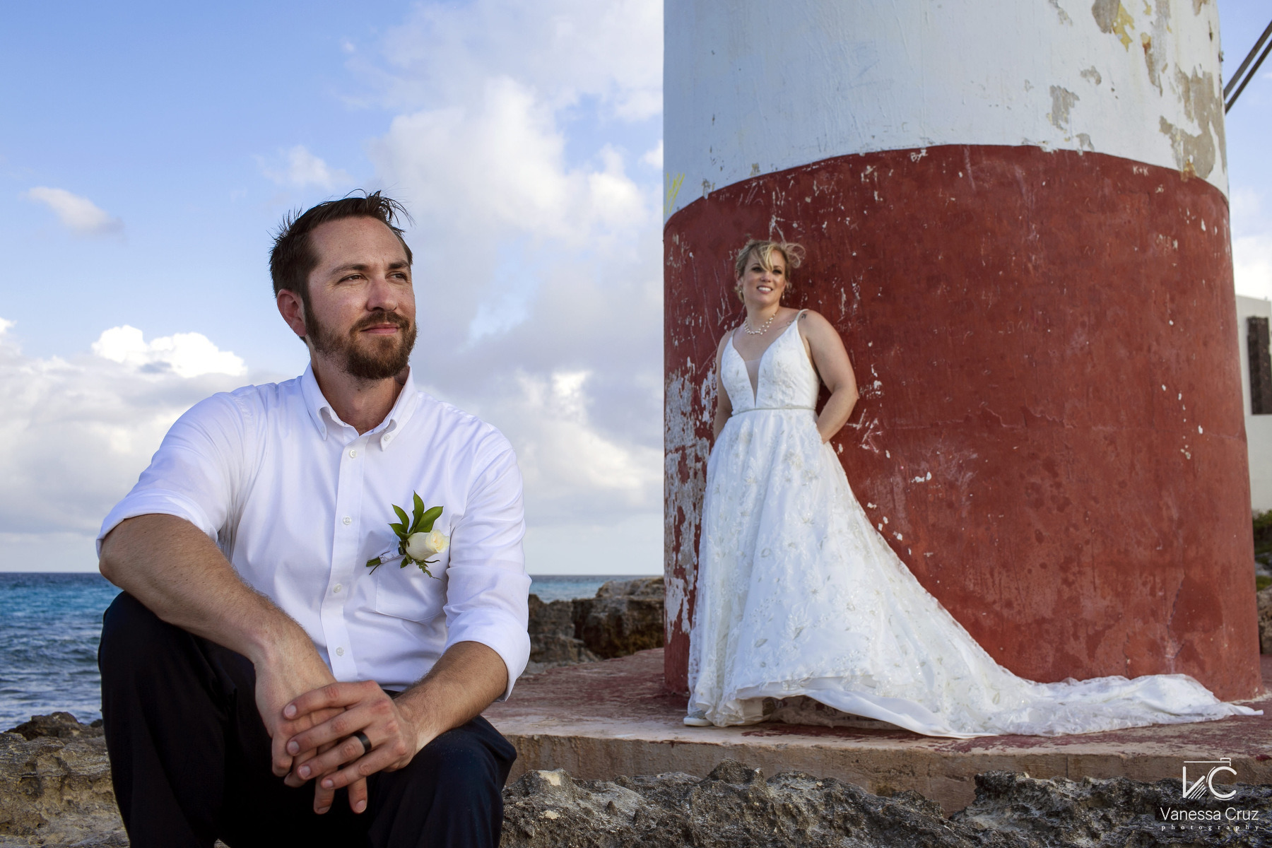 Groom portrait Lighthouse Hyatt Ziva Cancun Mexico