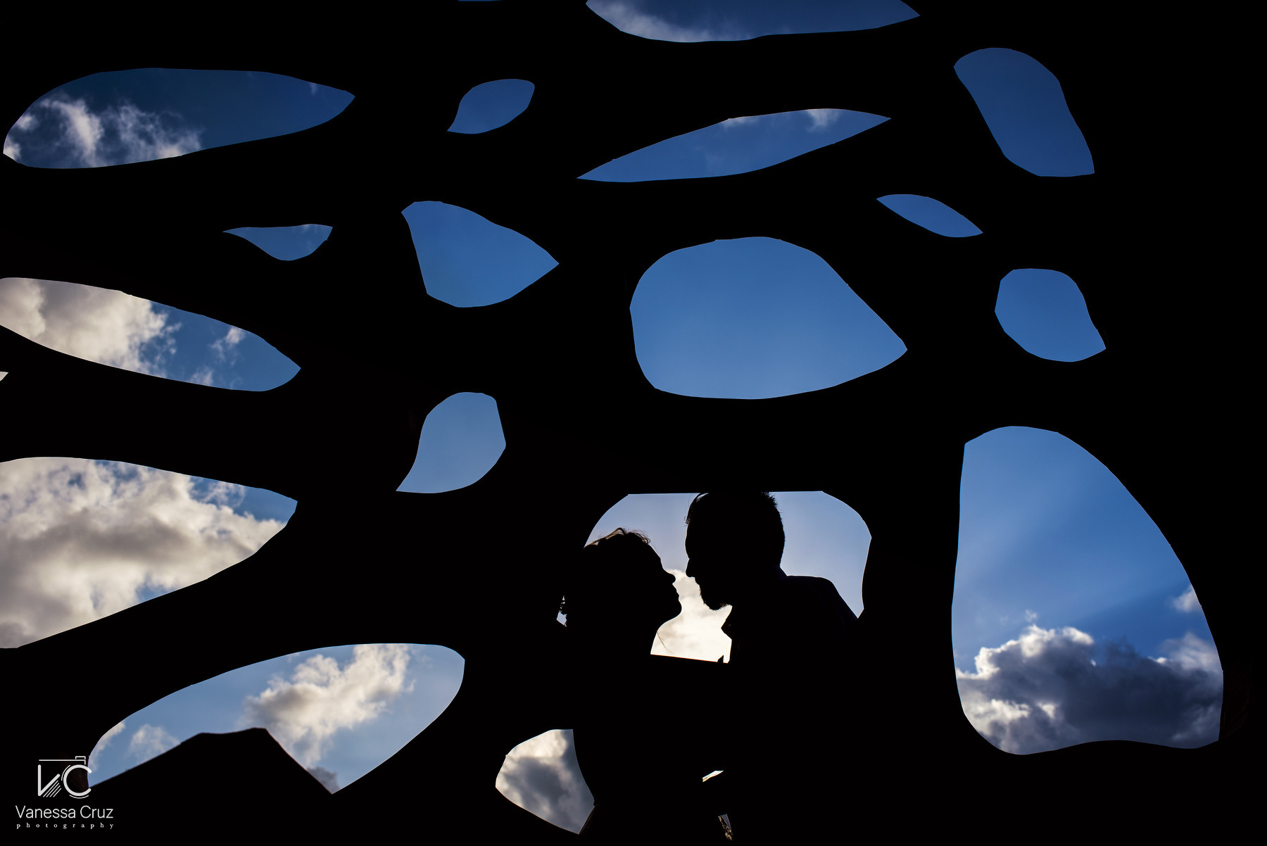 Bride and groom silhouette Lighthouse Hyatt Ziva Cancun Mexico