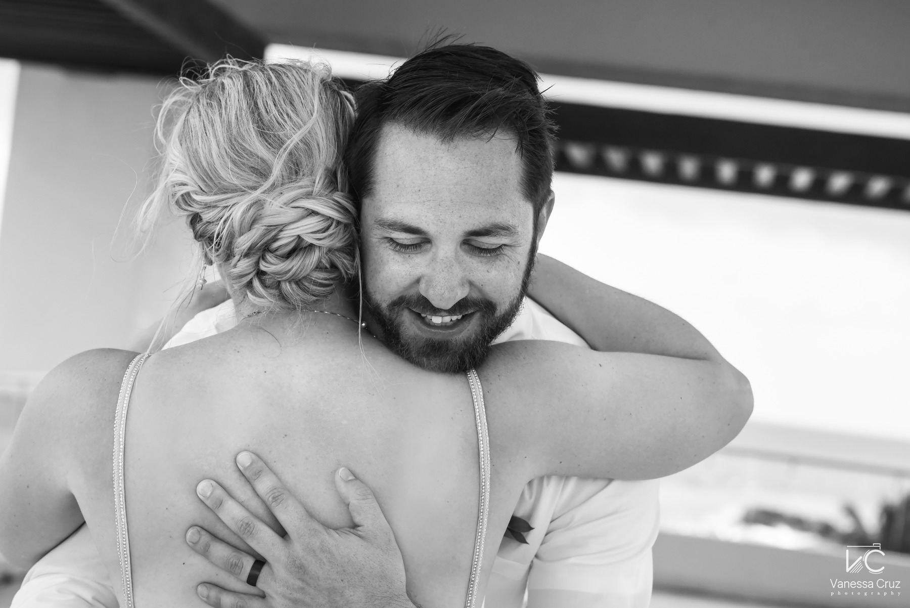 Goom smiling first dance wedding photography Hyatt Ziva Cancun Mexico