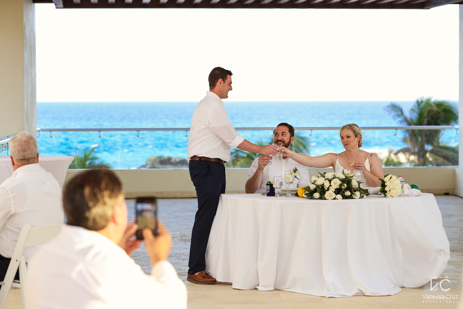 groomsman toast Hyatt Ziva Cancun Mexico
