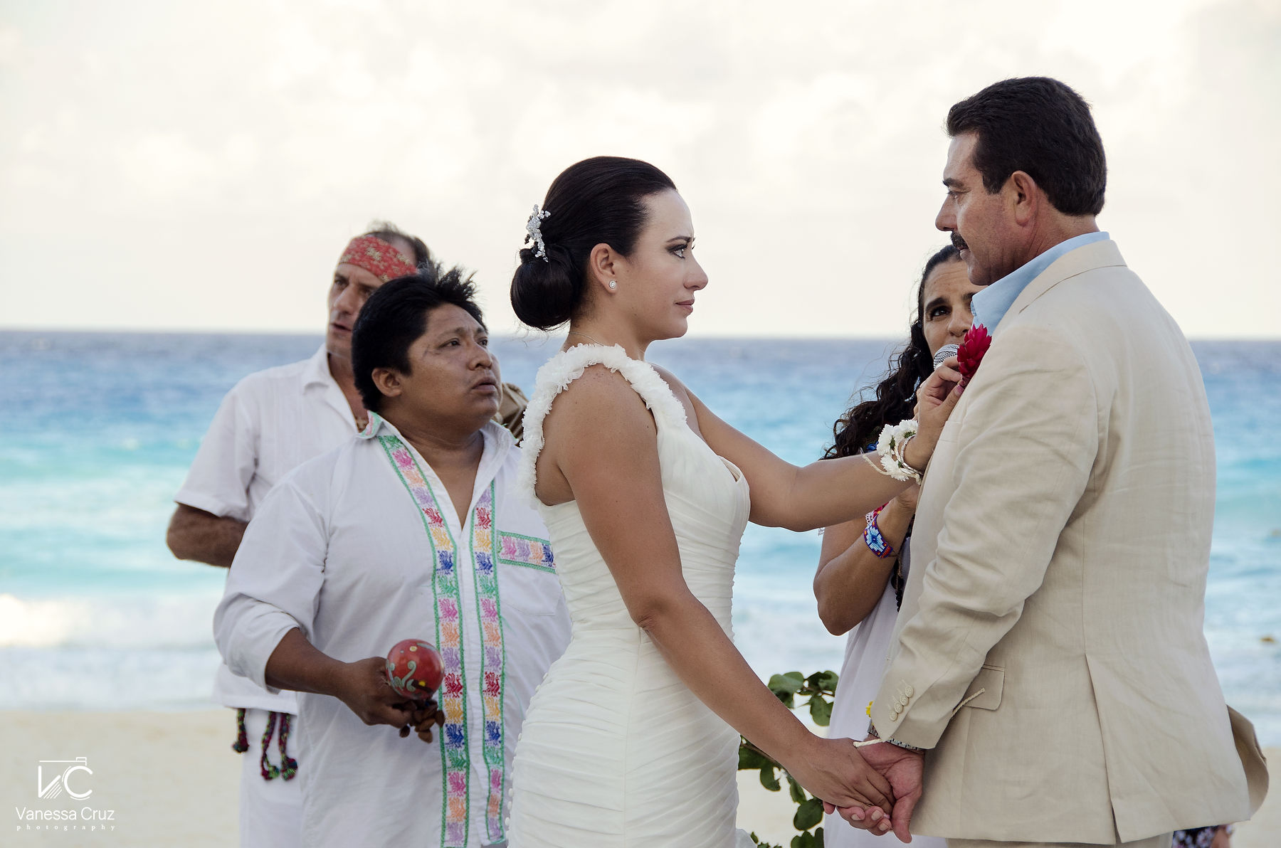 Bride an Groom wedding vows Hard Rock Cancun Mexico