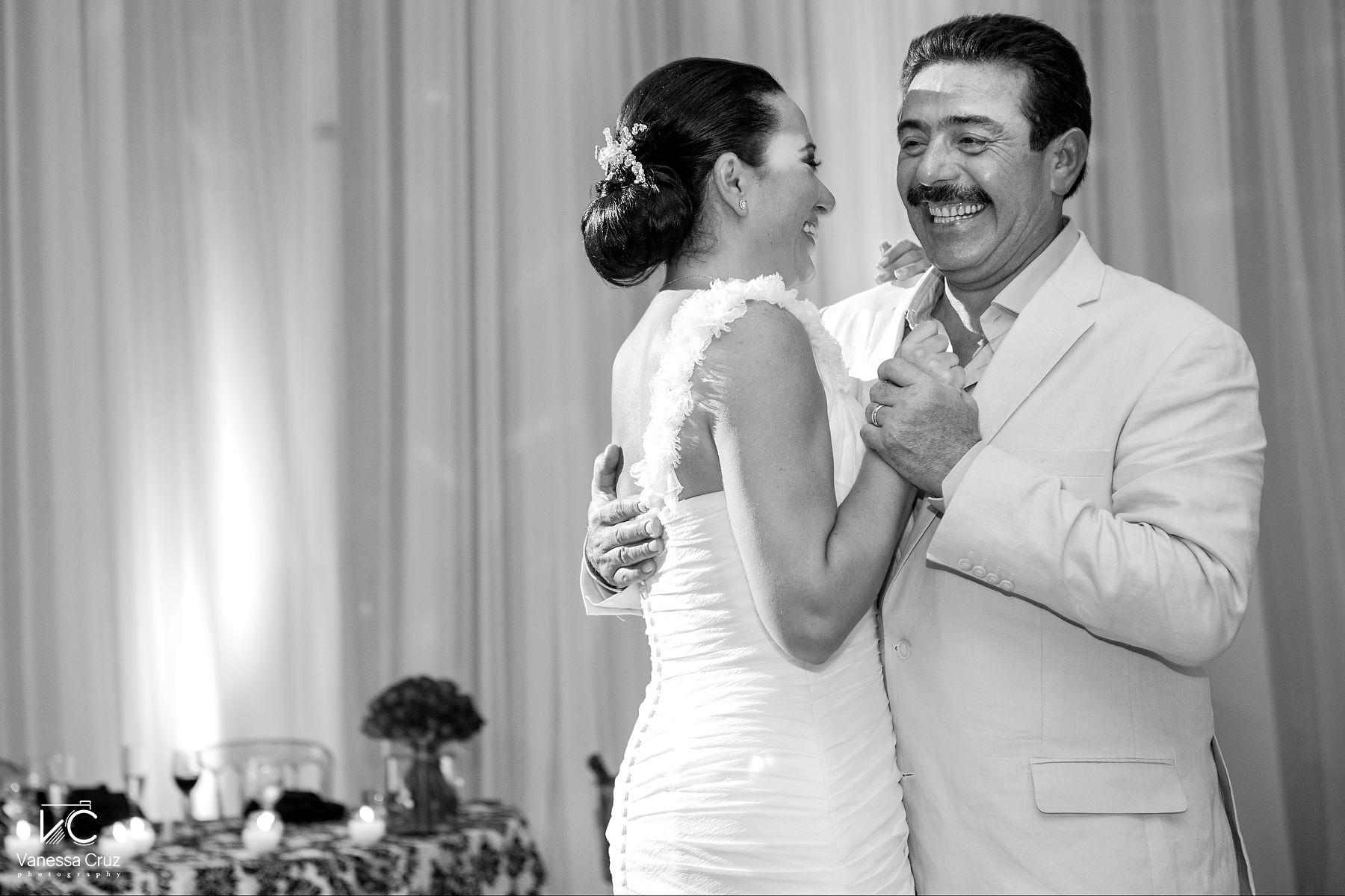 Black and white first dance photography Cancun Mexico