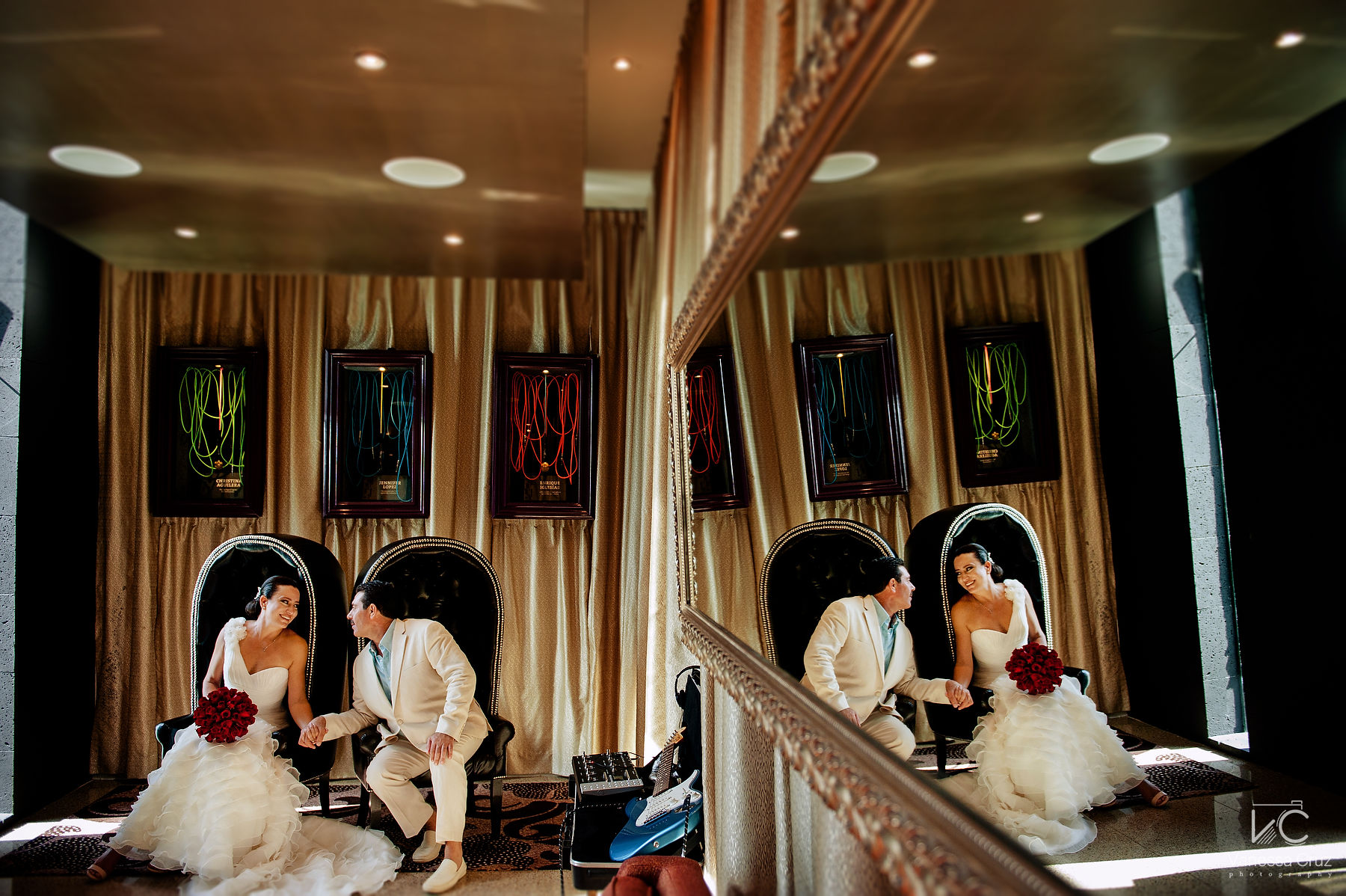 Bride and Groom destination wedding Hard Rock Hotel