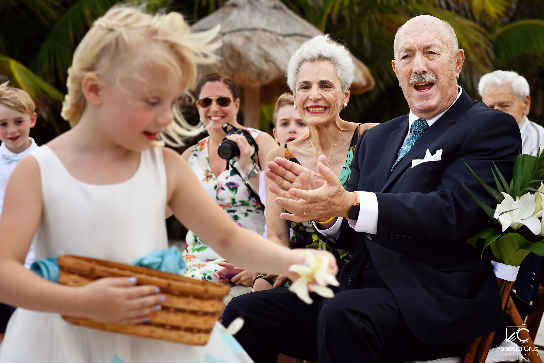 wedding guest emotional moment Blue Venado Riviera Maya